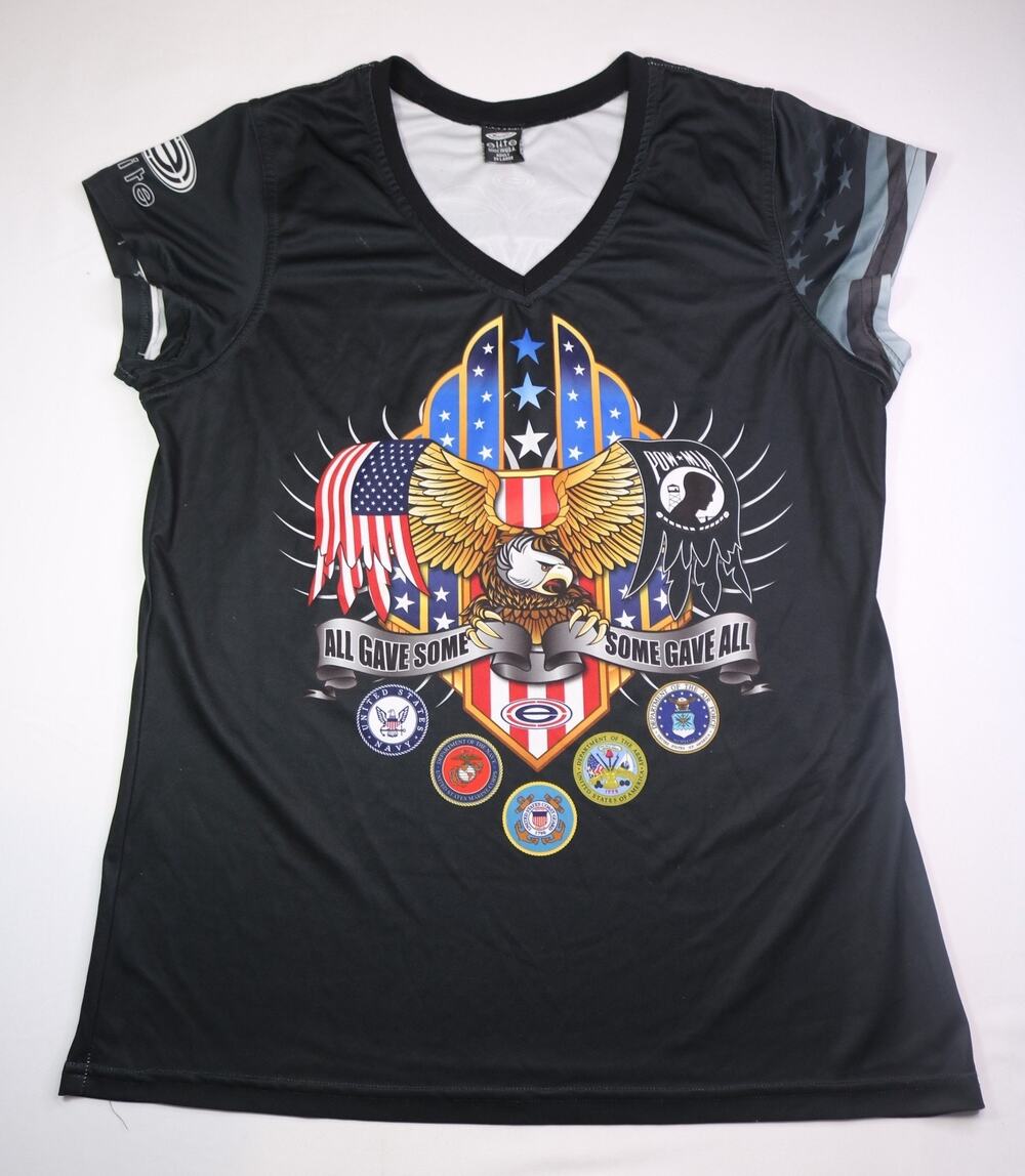 Elite Military Sports Jersey 2XL Black POW MIA All Gave Some Veterans Made USA